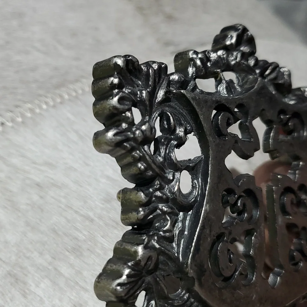 Ornate Cross Shield Goth Silver Tone Belt Buckle